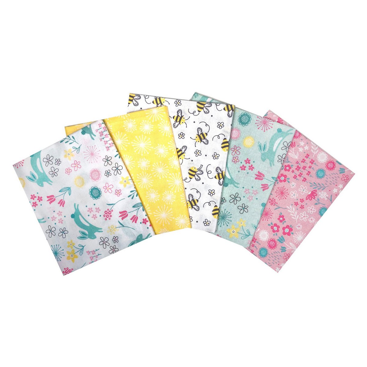 Fat Quarter Stoffpaket Leap into spring 100% CO, 5 Stücke á  45 x 55 cm (18 x 22 inch)