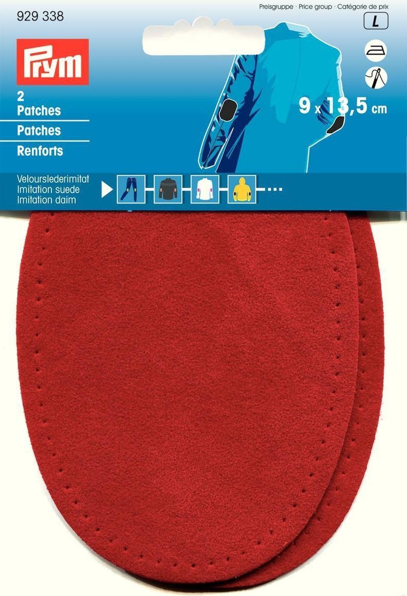 Prym Patches Velourslederimitat aufbügelbar 9x13,5cm rot 2 Stück