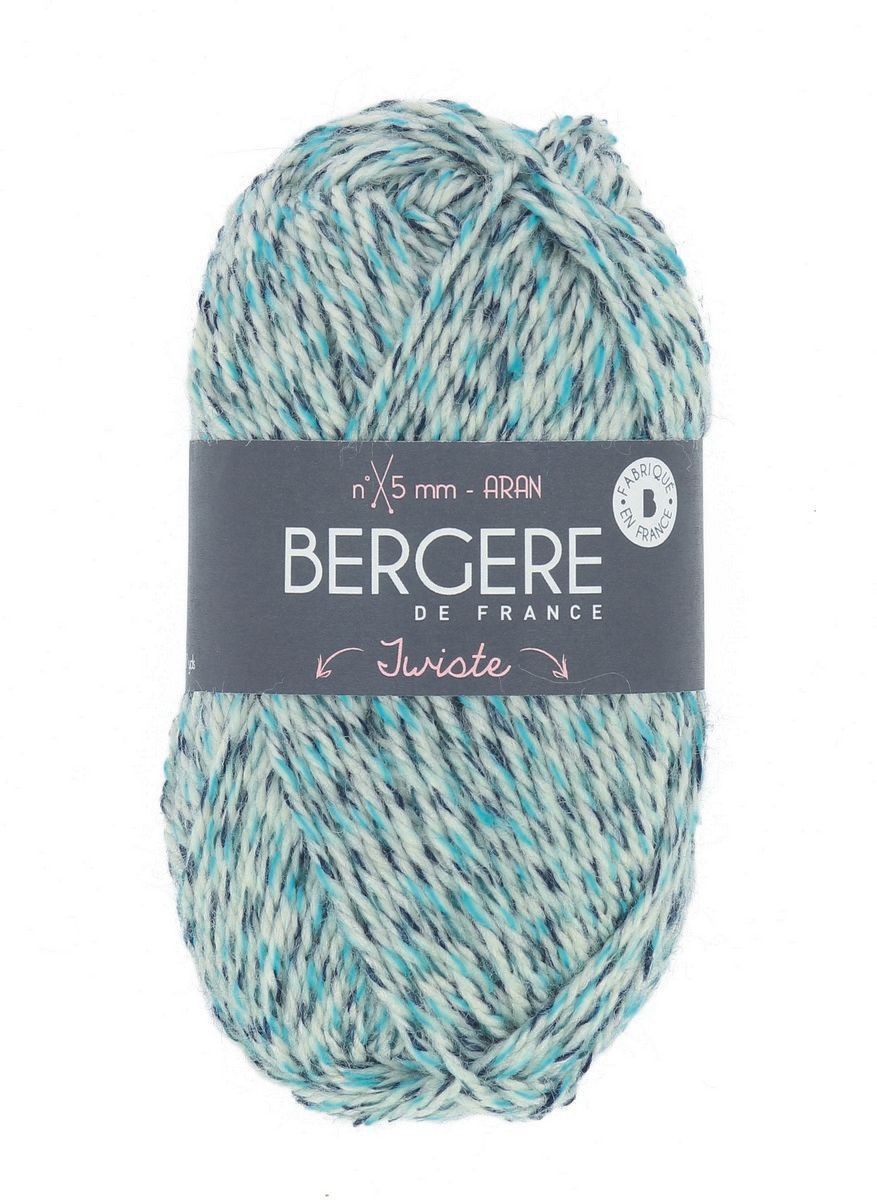 Bergere Twiste - Farbe Marine/Turquoise 52% Wolle, 48% Polyacryl, 80m/50g 