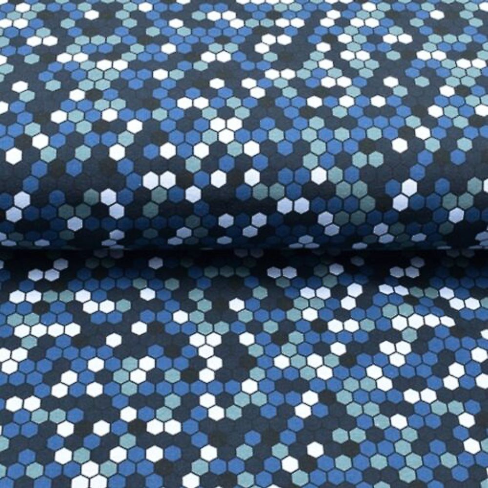 French Terry Hexagon- Premium Collection  Breite ca. 150cm(ca. 59 inch) ,92% Baumwolle/8% Elastan