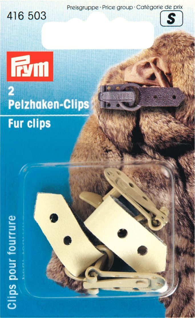 Pelzhaken-Clips beige 2St.  
