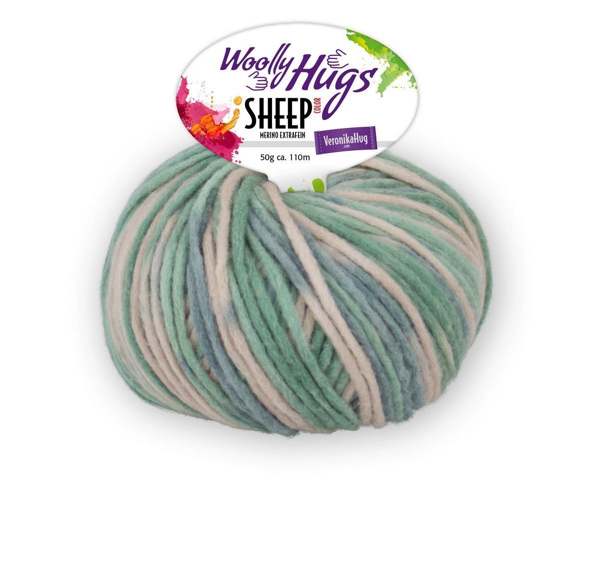 Woolly Hugs Sheep Color, Fb 80 50% Wolle (Merino) extrafein, 28% Baumwolle, 22% Polyamid