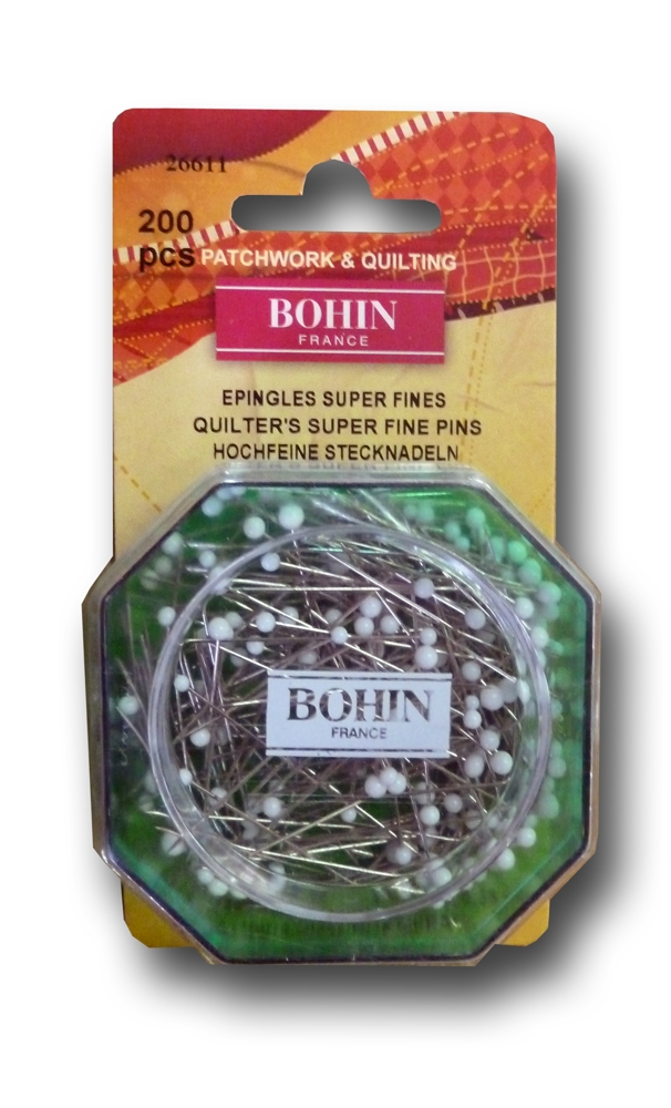 Bohin Hochfeine Stecknadeln Weiß, vernickelter Stahl (200 Stück)