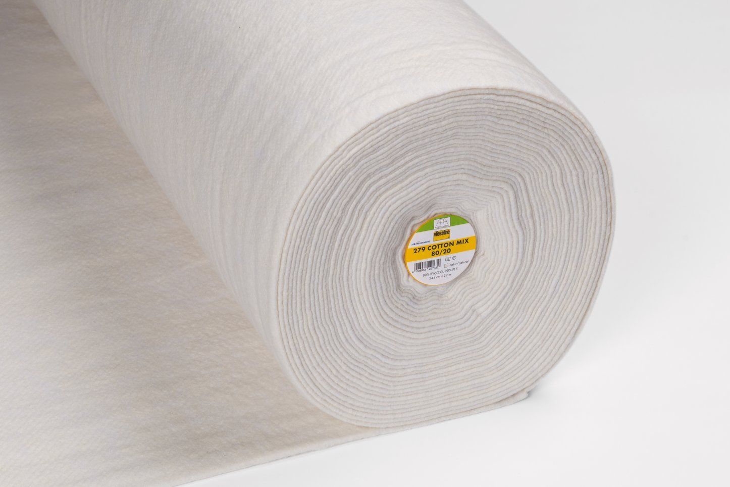 Volumenvlies 279 Cotton Mix, Breite 2,44 m, 80% Baumwolle, 20% Polyester, 145 g/m²
