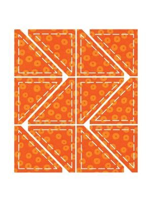 Accuquilt Stanzform Halbquadrate 2,5 inch fertig vernähte Größe 2 inch (ca. 5 cm) - 55063