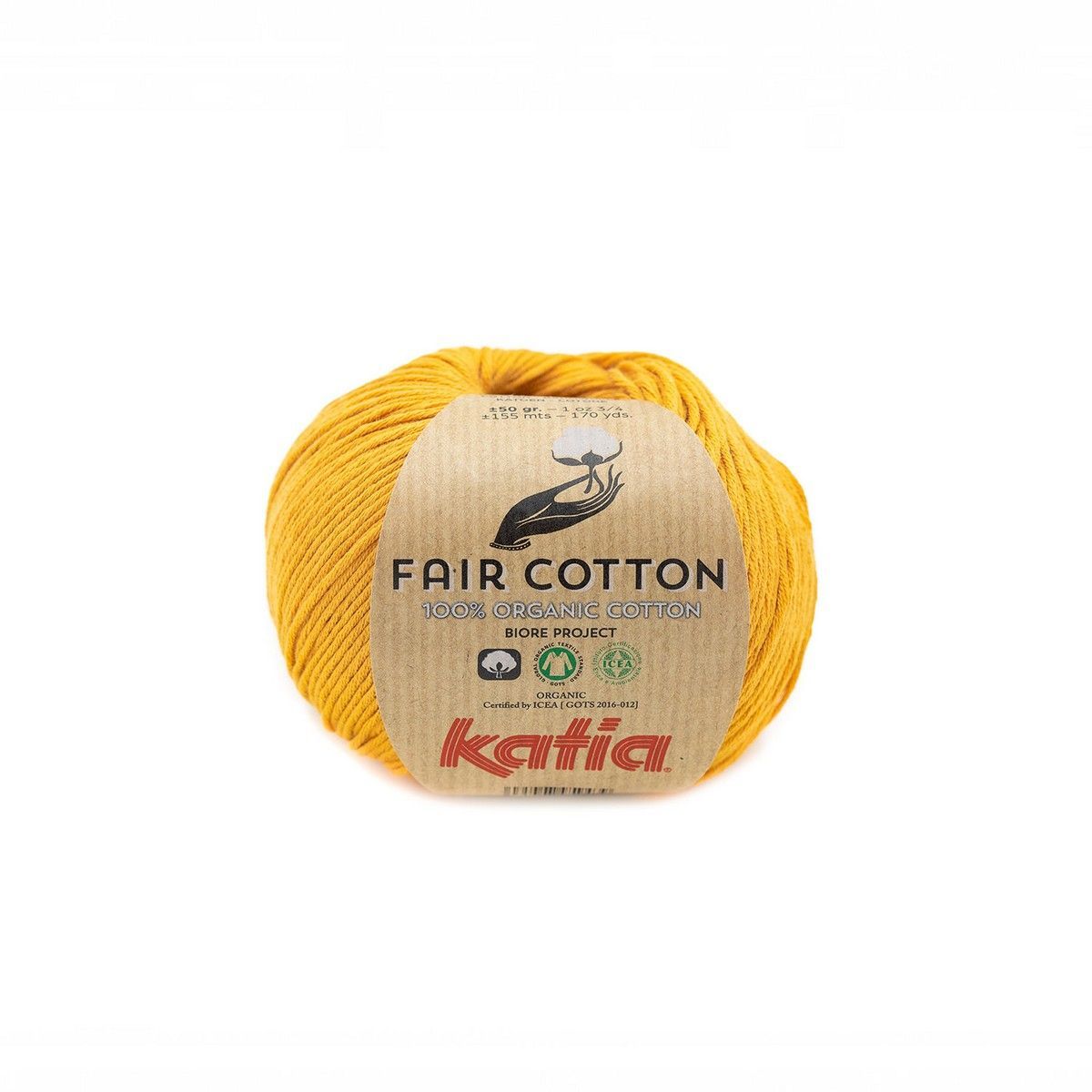 Katia Fair Cotton 50g,  Fb. 37 Mostaza 100% Bio Baumwolle