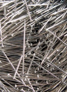 Stahl-Stecknadeln vernickelt 500g-Schachtel