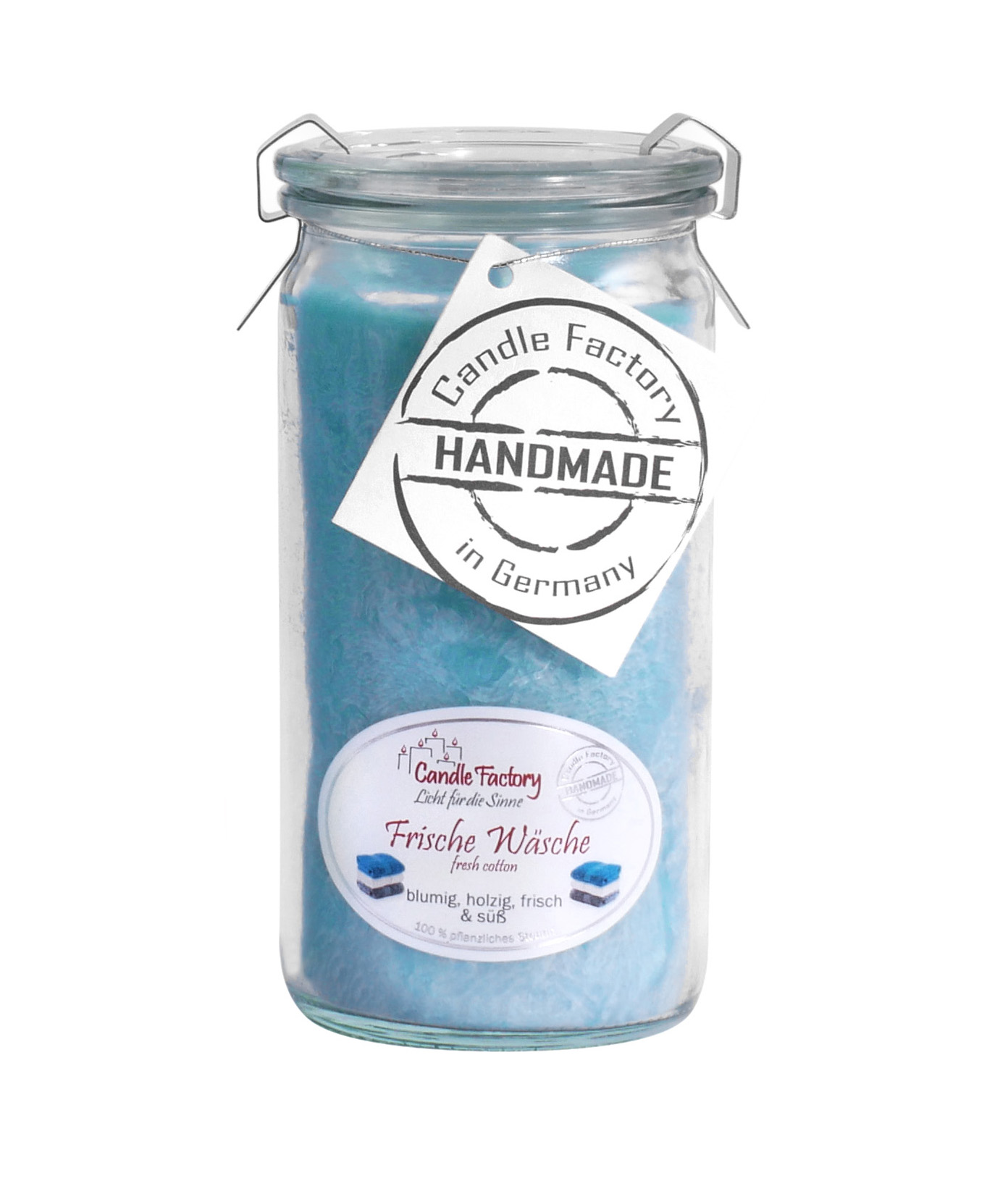 Mini-Jumbo Kerze von Candle Factory im Glas  mit Duft in tollen Farben