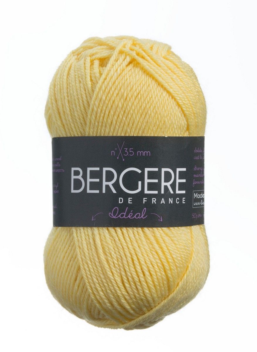 Bergere Ideal - Farbe Jaune, 125m/50g  40% gekämmte Wolle, 30% Polyacryl, 30% Polyamid