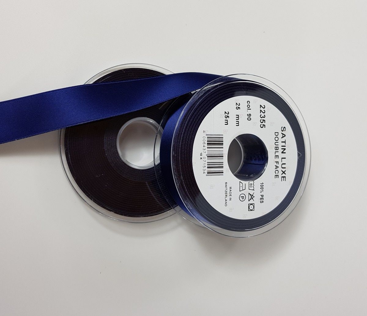 Satinband Double Face; Farbe 090 navy 100 % PES Satinband Double Face; Farbe 090 navy 100 % PES