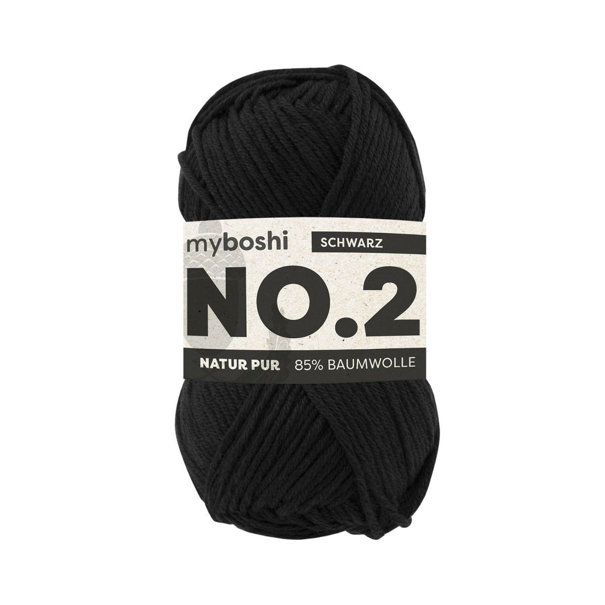 myboshi No.2, 85% Baumwolle 15% Kapok schwarz