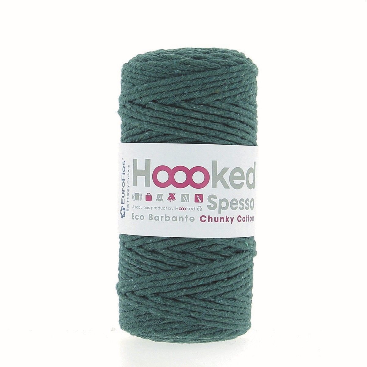 Hoooked Eco Barbante Spesso, Fb. Pine 100% recyceltes Garn