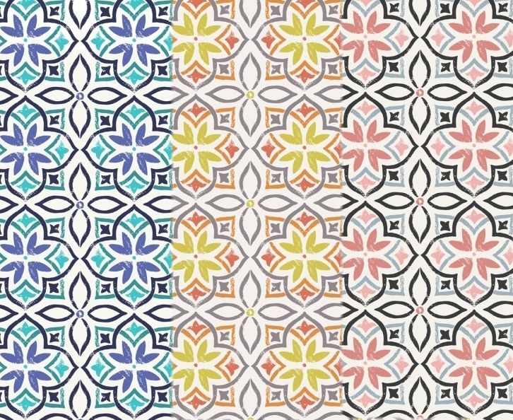 Baumwollwebware Marrakech Riad Tile in verschiedenen Farben