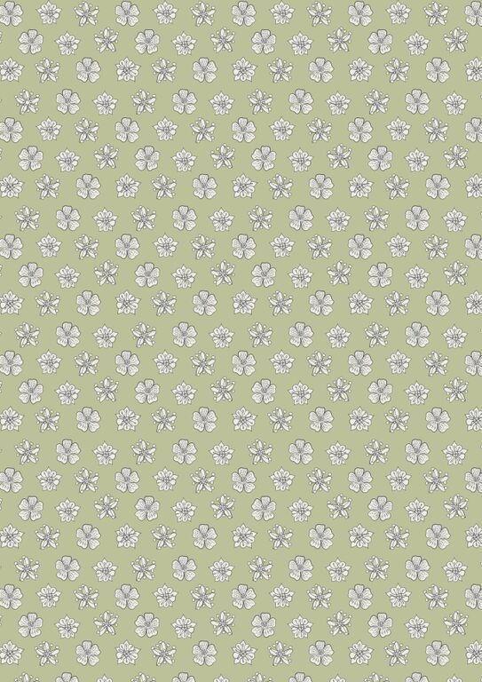 Baumwollwebware The Botanist Small Floral Heads Grün (Sage)