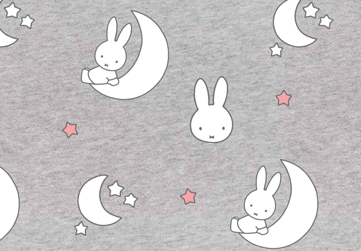 Baumwoll-Jersey Miffy Mond 97% Baumwolle, 3% Elasthan  Breite ca.147cm (58 inch)