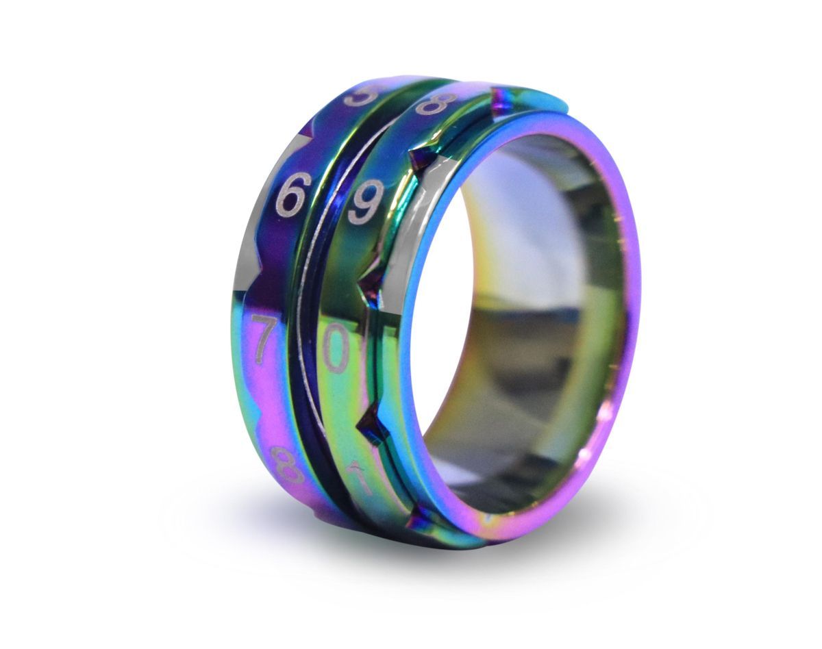 Reihenzähler Ring Regenbogen hypoallergen in verschiedenen Größen 