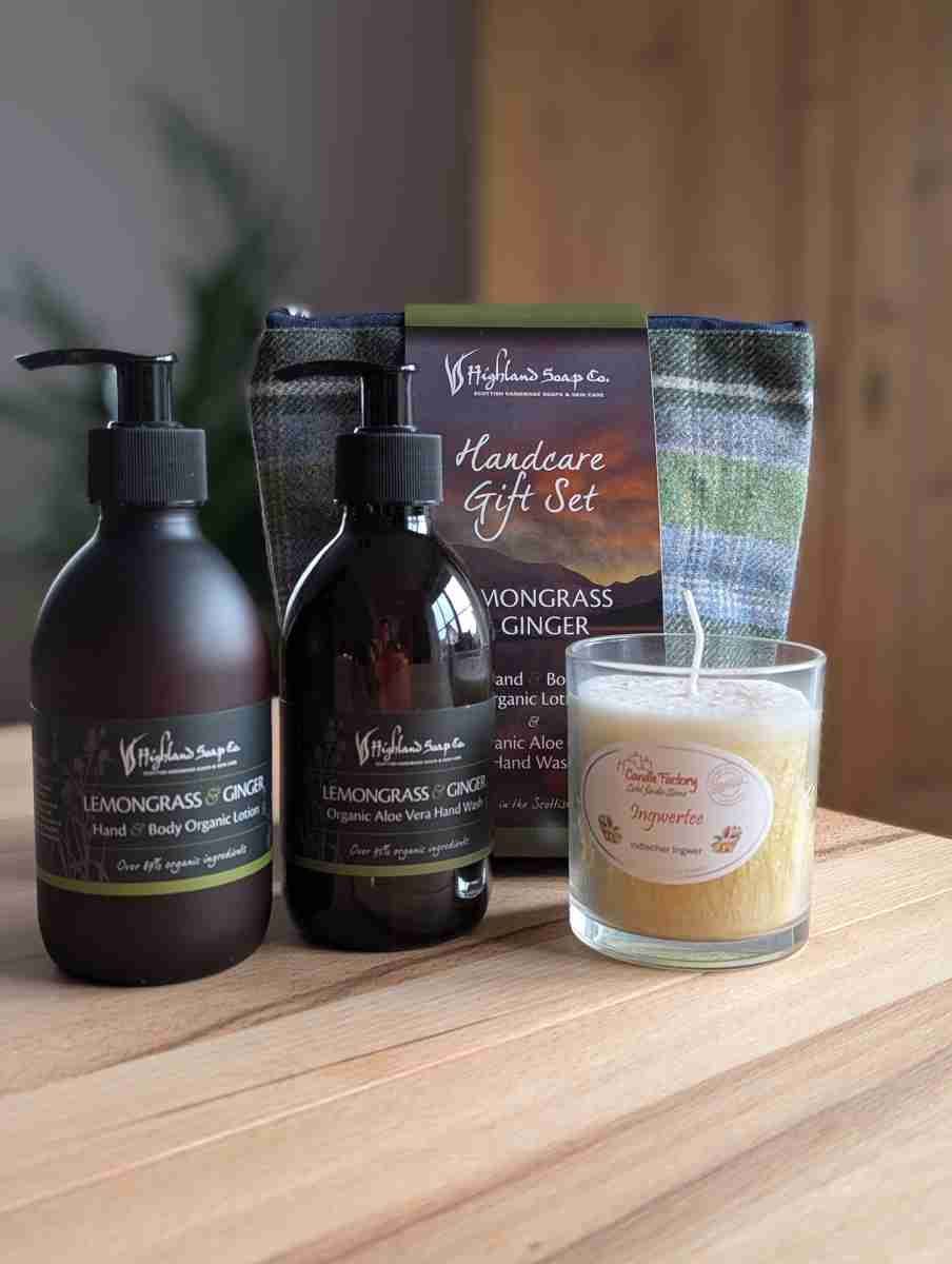 Geschenkset Ingwer Handpflegeset + Kerze Bundle   nur solange der Vorrat reicht