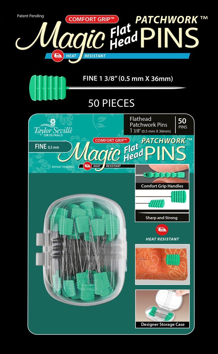 Taylor Seville Magic Pins - Flat HEAD Patchwork Fine 0,5 x 36 mm