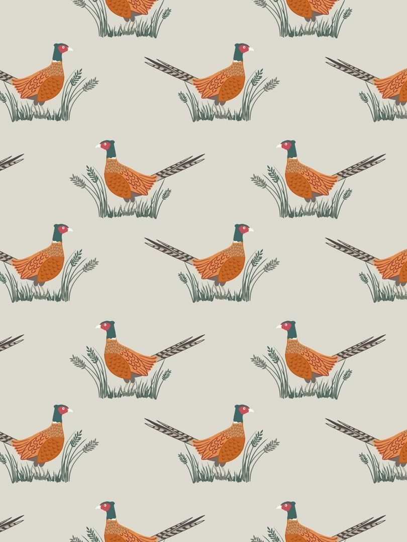 Baumwollwebware Country Life Friendly Pheasant Natural