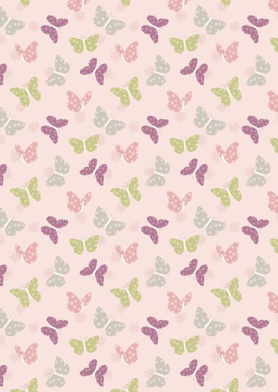 Baumwollwebware Bunny Garden Butterflies Pink Baumwollwebware Bunny Garden Butterflies Pink
