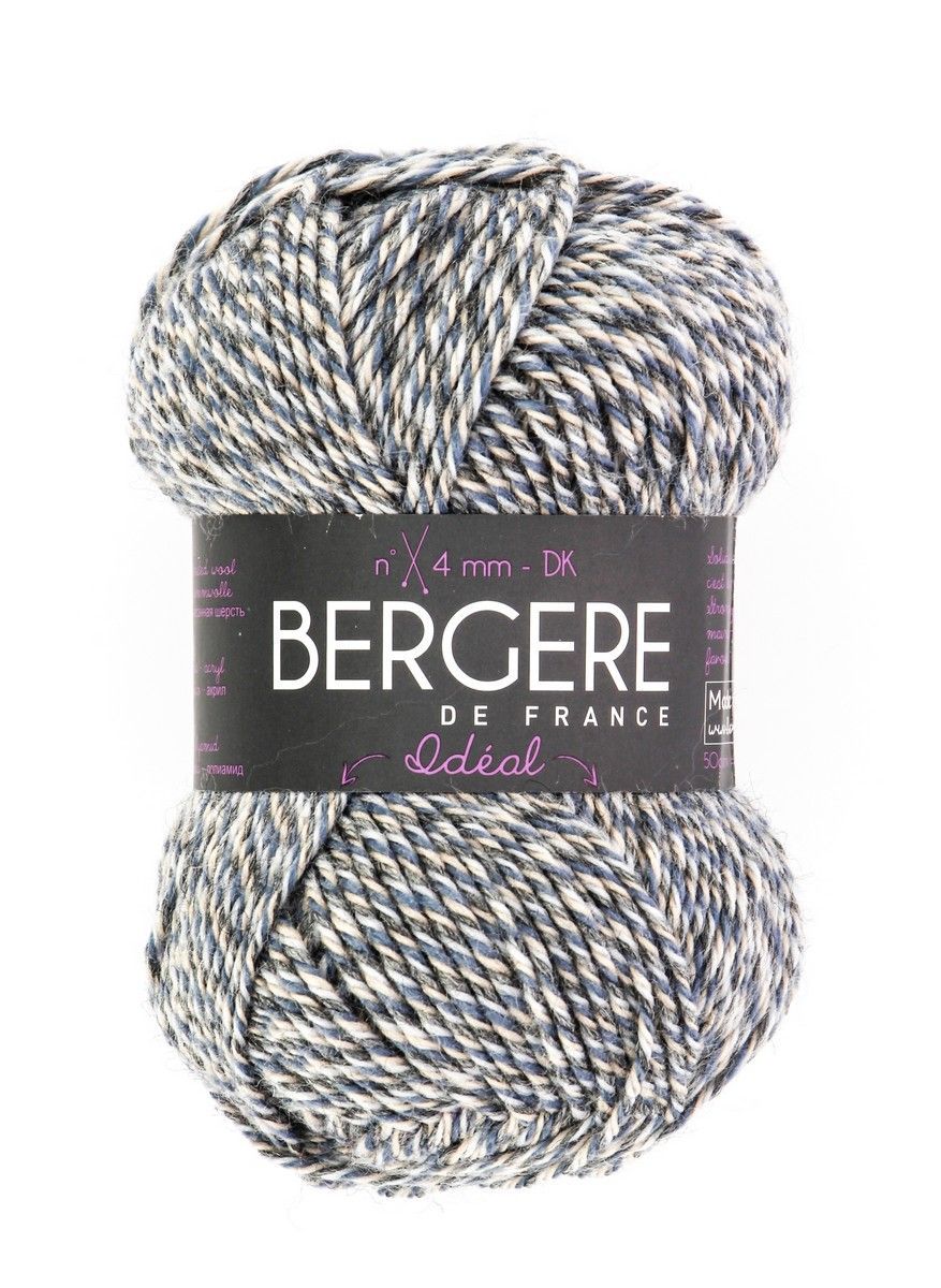 Bergere Ideal - Farbe Mix Gris, 125m/50g 40% gekämmte Wolle, 30% Polyacryl, 30% Polyamid