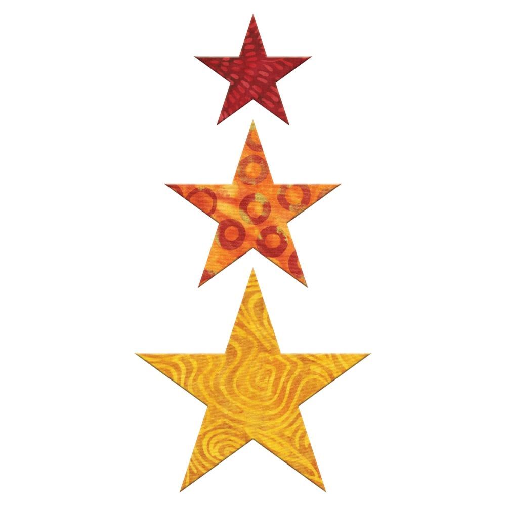 Accuquilt Stanzform Star 2, 3, 4 inch (5,1, 7,6, 10,2cm) Sterne - 55028