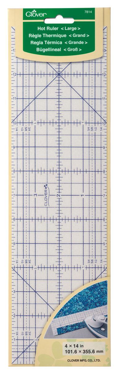 Clover Bügellineal  Groß ca. 10 x 35 cm (4 x 14 inch)