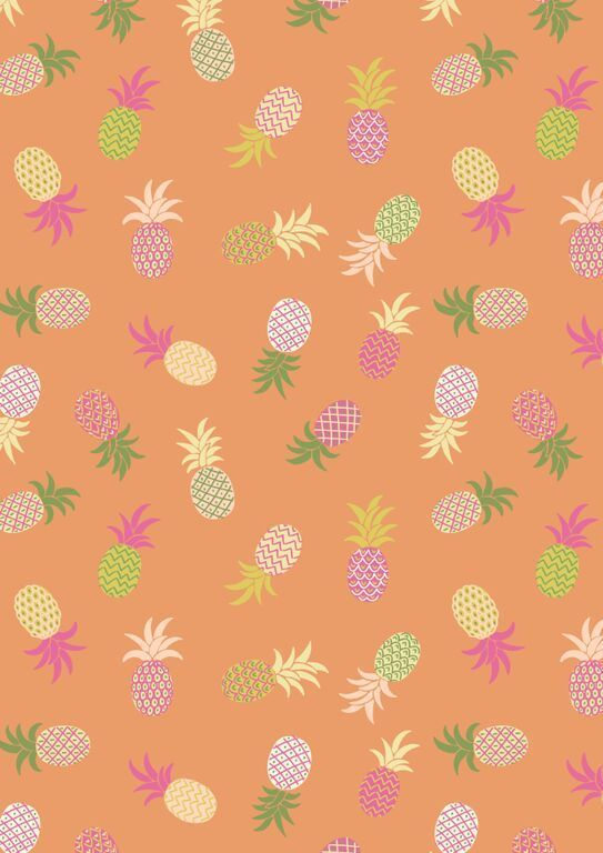 Baumwollwebware Tropicana Pineapples Orange