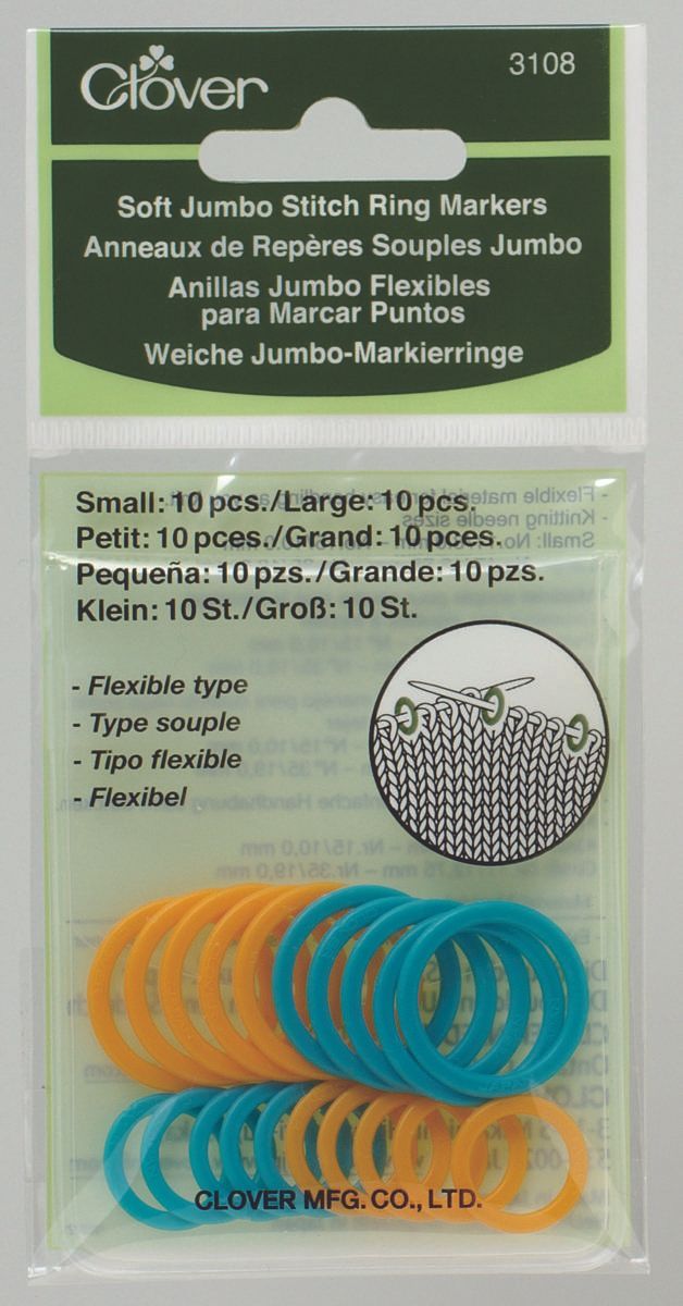 Clover Weiche Jumbo-Markierringe  - Maschenmarkierer - 3108