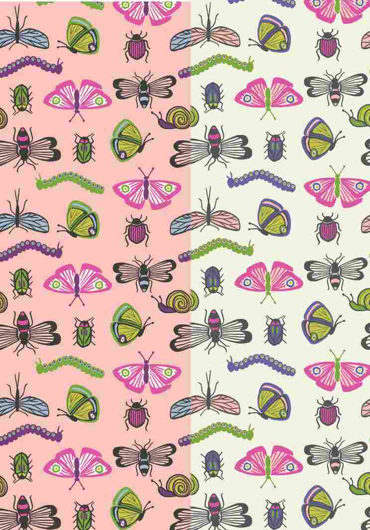 Baumwollwebware Our Friends in the Garden Bugs 