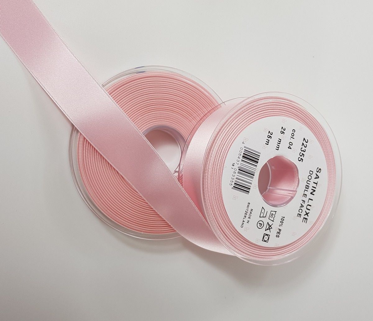 Satinband Double Face; Farbe 004 rose 100 % PES Satinband Double Face; Farbe 004 rose 100 % PES