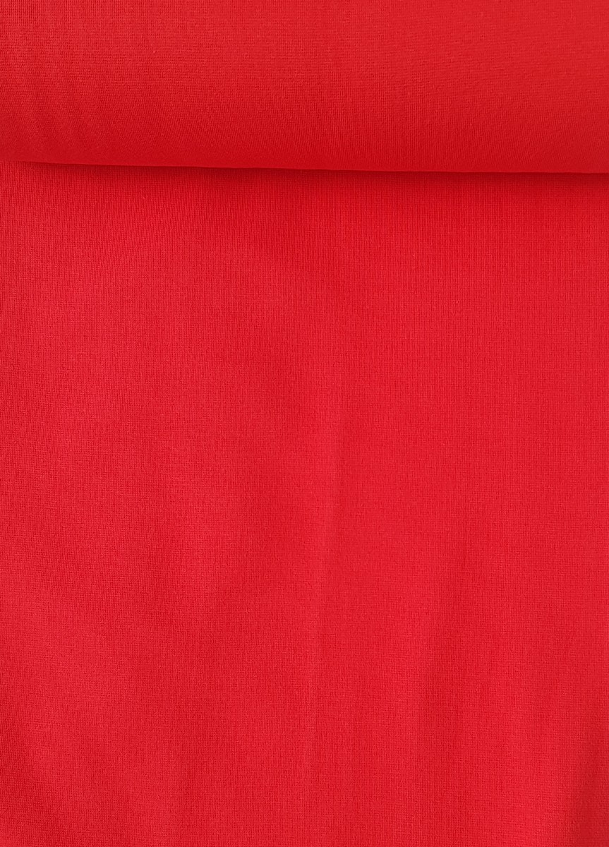 Bündchen-Schlauchware, Uni glatt , Breite: ca. 35 cm Rot