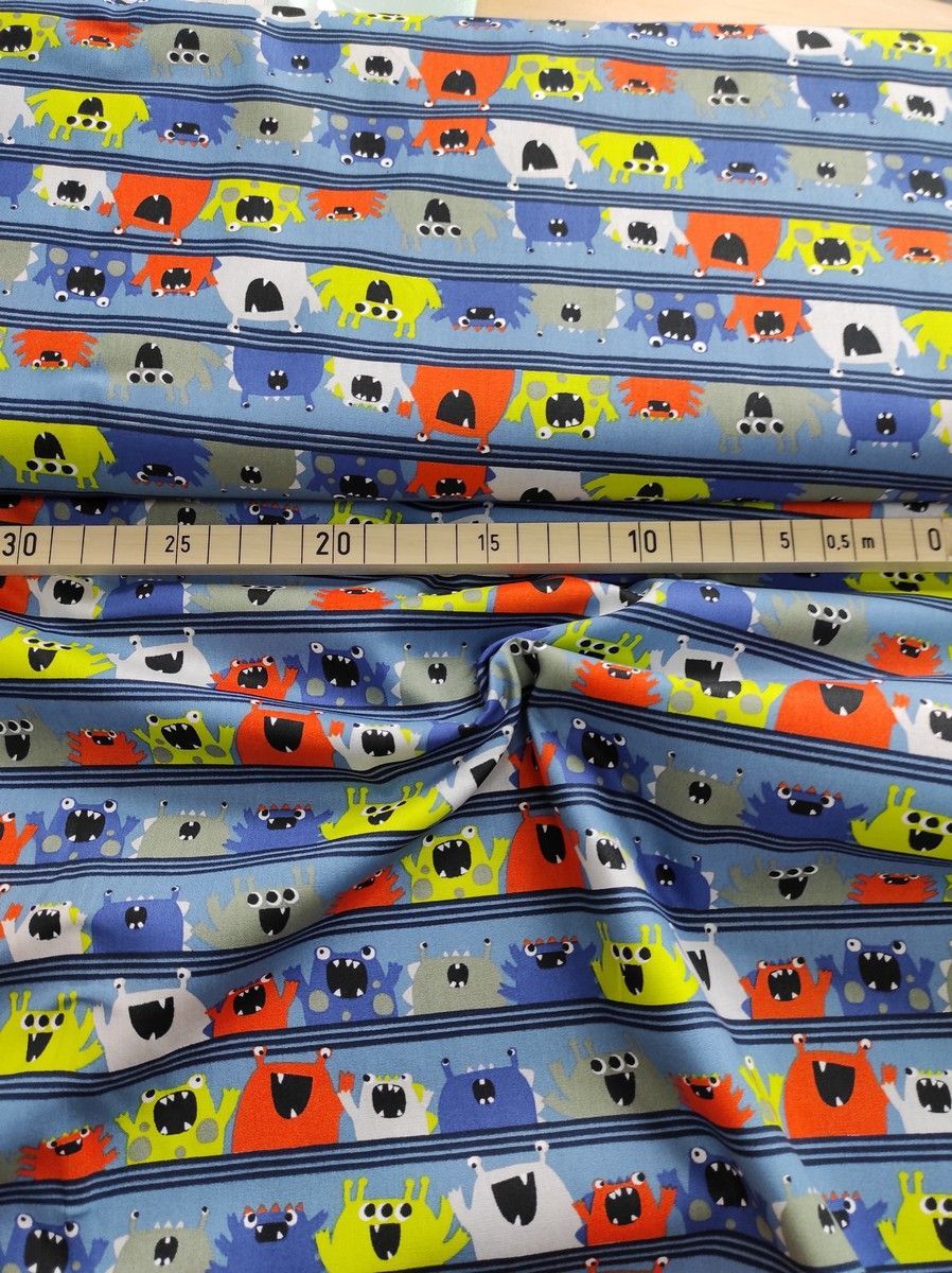 Baumwollwebware Minimonster, 100% Baumwolle ca. 1,45m breit (57 inch) 