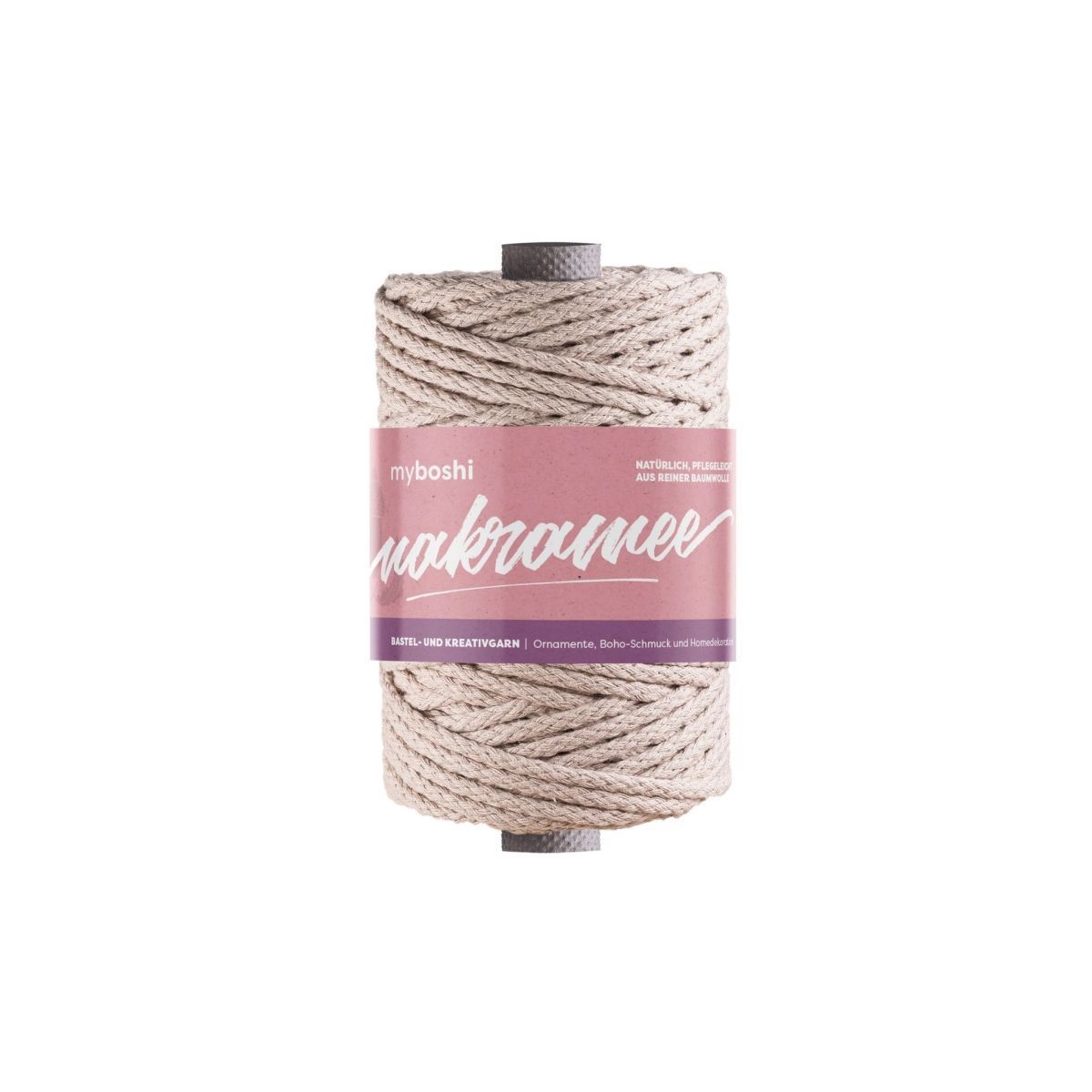 myboshi Makramee, 100% Baumwolle 50m-Lauflänge, geflochten, 4mm