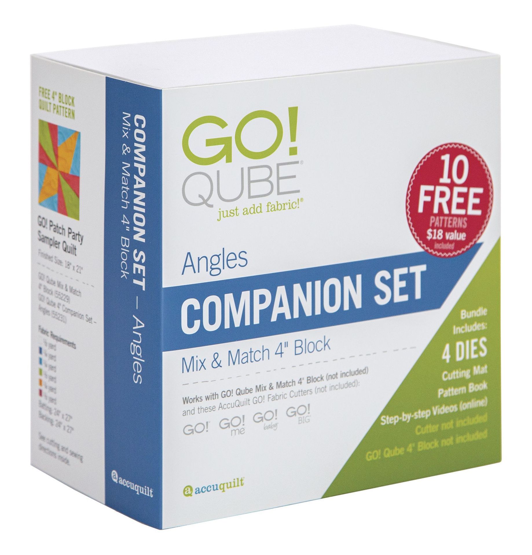 Accuquilt GO! Qube Ergänzungsset Angles zu 4 inch (ca. 10,2 cm) Mix und Match Qube
