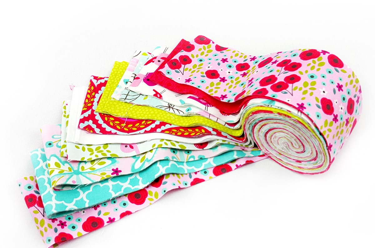 Craft Cotton Chirpy Magee Fabric Roll, 100% CO 6 cm x 106 cm, Jelly Roll ***