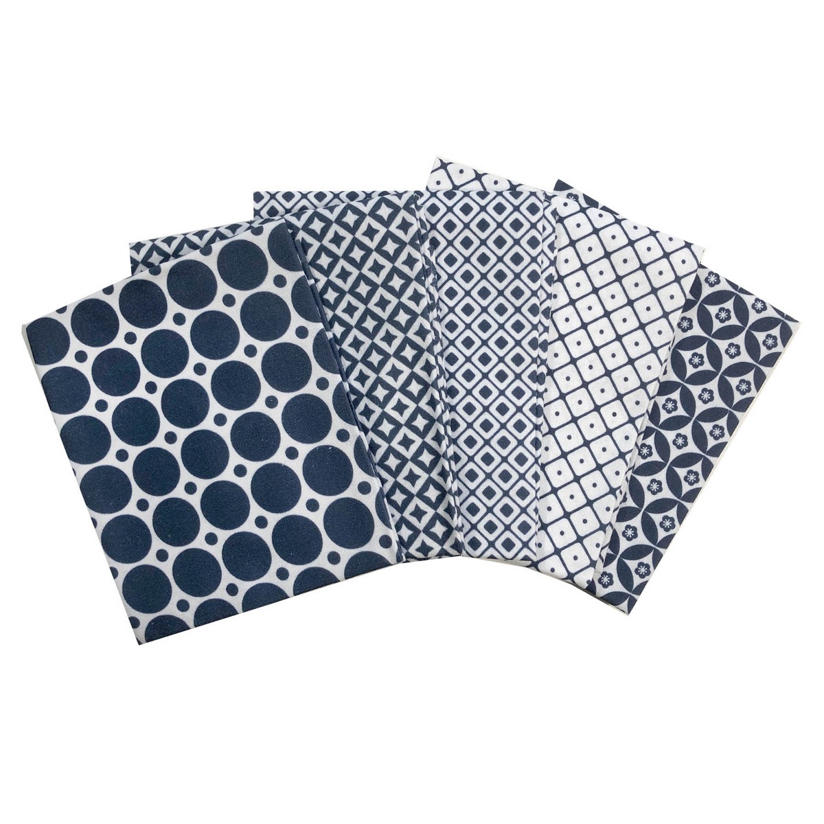 Fat Quarter Stoffpaket Medley Navy and White, 100% CO 5 Stücke á  45 x 53 cm (18 x 21 inch)