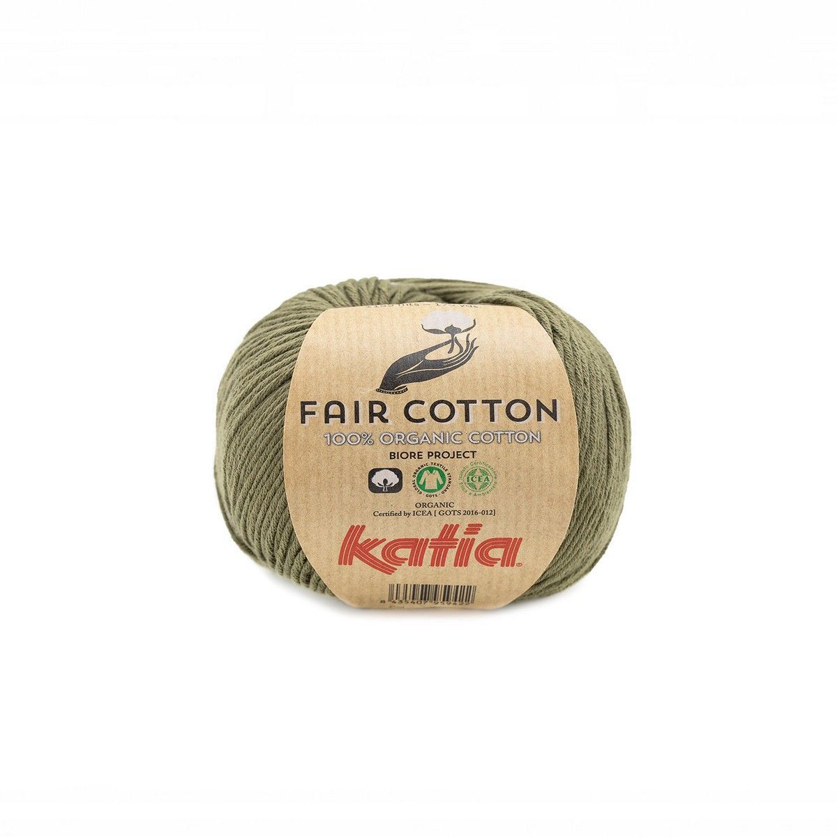 Katia Fair Cotton 50g,  Fb. 36 Kaki 100% Bio Baumwolle