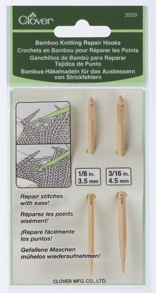 Clover Bambus-Häkelnadeln zum Ausbessern von Strickfehlern