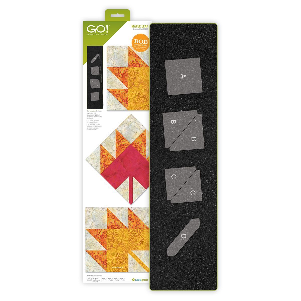 Accuquilt Stanzform Maple Leaf 8 inch zur Fertigung eines Blocks - 55195