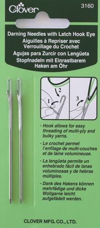 Clover Stopfnadel 7 cm, mit Einrastbarem Haken  am Öhr - 3160
