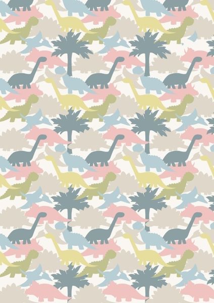Baumwollwebware Jurassic Coast Pastel Dino Camouflage Pastel Dino Camouflage