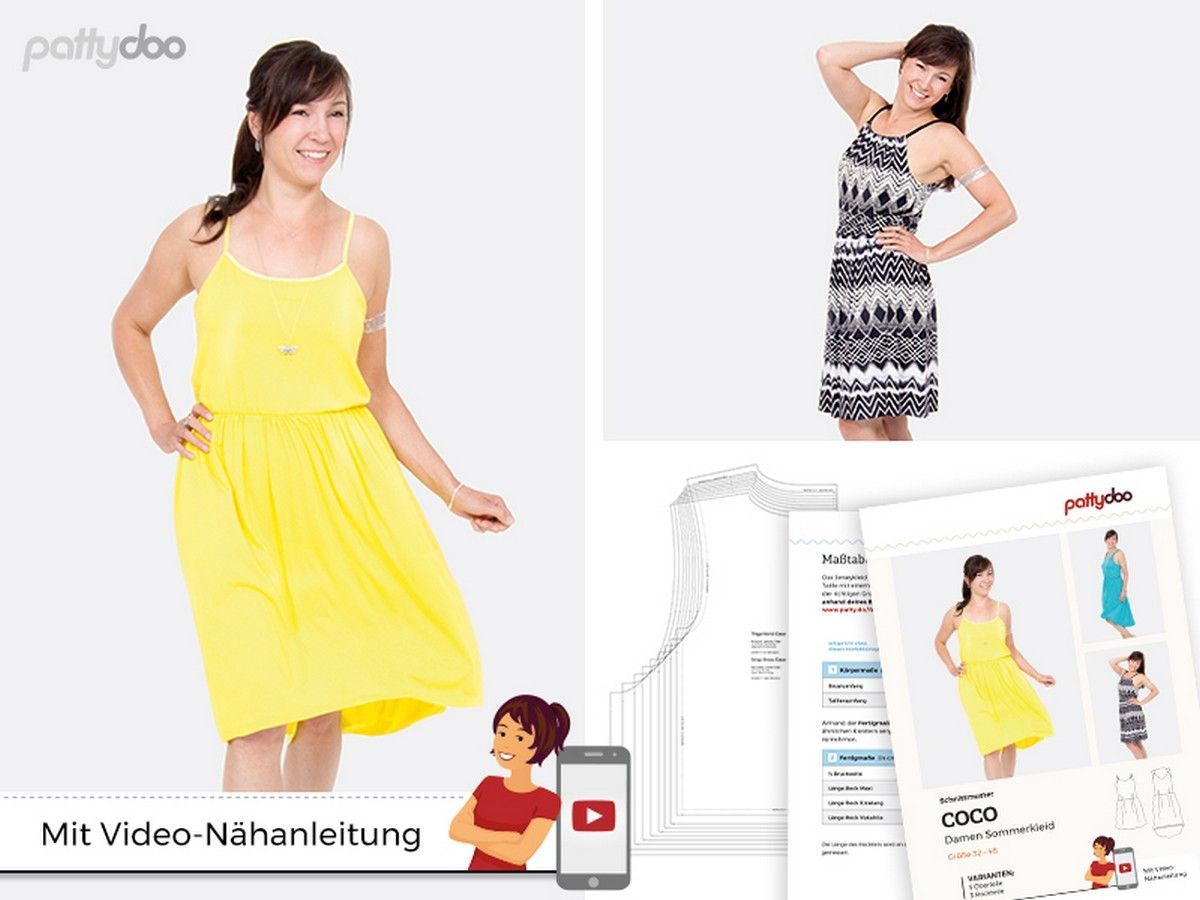 pattydoo Papierschnittmuster Coco Größe 32-48 Damen Sommerkleid