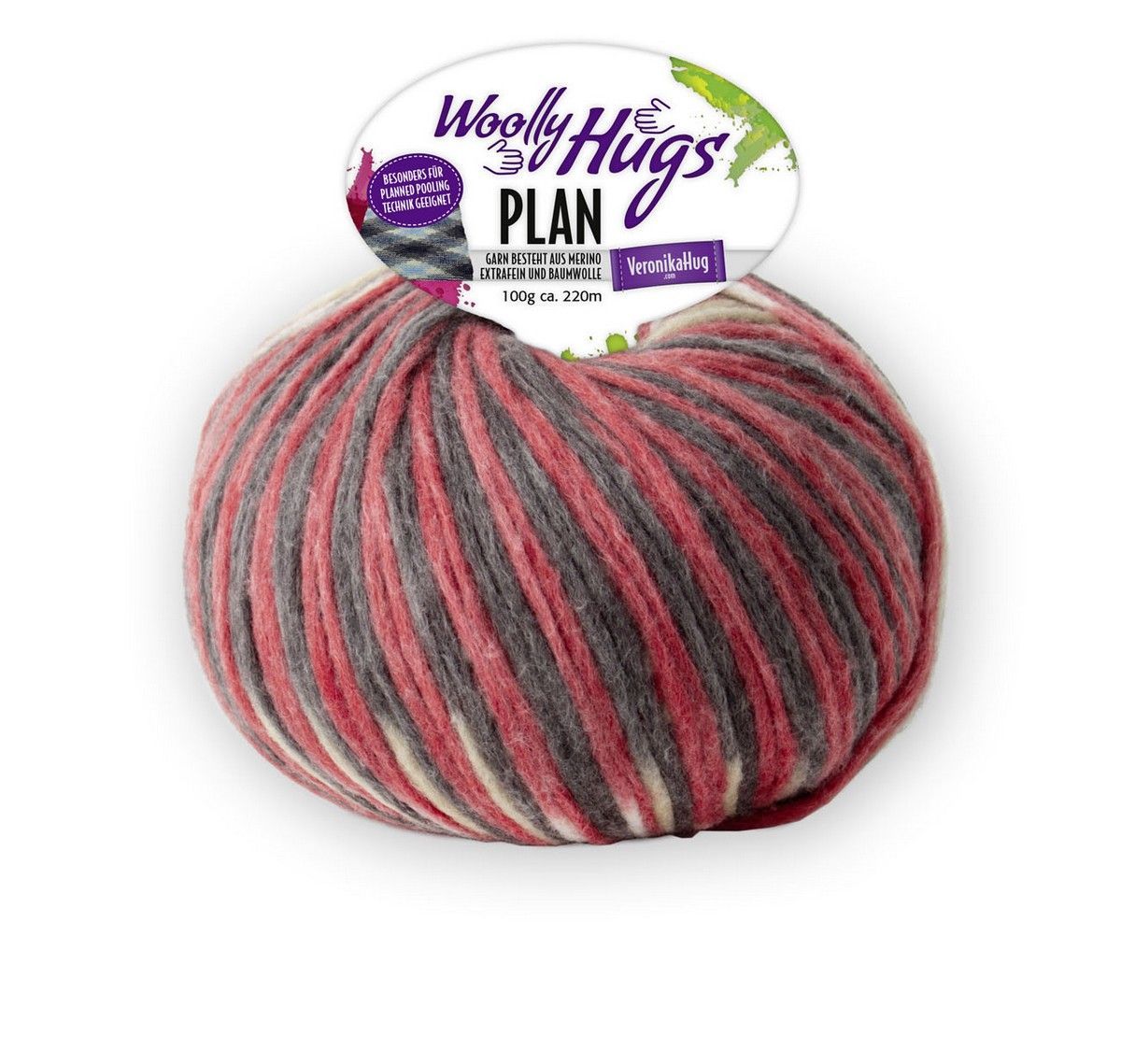 Woolly Hugs Plan, Fb 87 50% Wolle (Merino) extrafein/28% Baumwolle/22% Polyamid