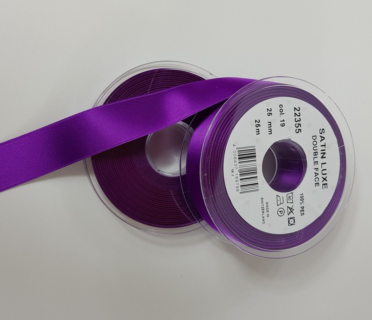 Satinband Double Face; Farbe 019 purple 100 % PES Satinband Double Face; Farbe 019 purple 100 % PES