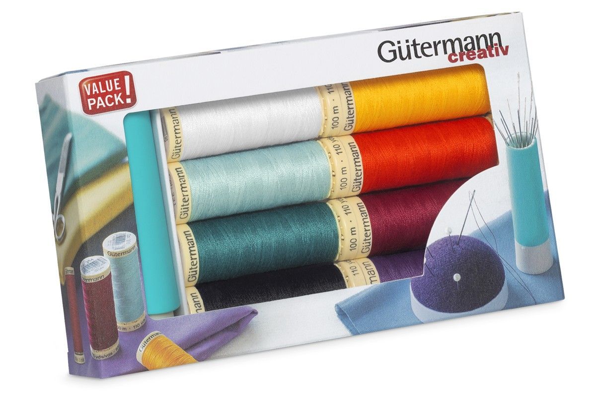 Gütermann Set Allesnäher mit Nadel-Twister 8 Farben 100 % Polyester