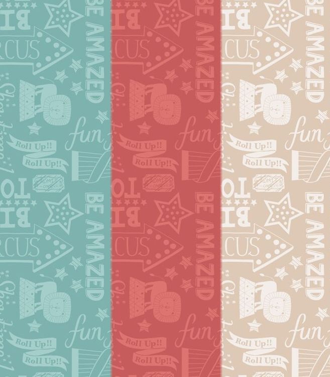 Baumwollwebware Vintage Circus Roll Up! in verschiedenen Farben Baumwollwebware Vintage Circus Roll Up! in verschiedenen Farben